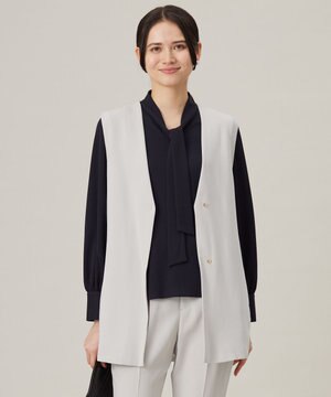  【セットアップ対応・洗える】トリアセダブルクロス ジレ