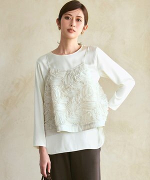  【好評につき追加生産/洗える】リボンエンブロイダリー キャミソール