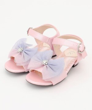  リボン ヒール サンダル