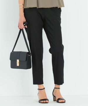 【洗える】リネンヴィスコーステーパード パンツ