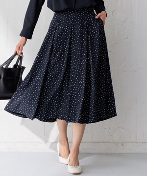  【洗える】バックサテンアムンゼン タイプリント スカート