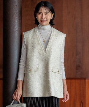 【一部店舗限定】マルチカラーツイード ジレ