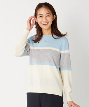 【洗える】CASHMERE BLENDII カラーブロック ニット