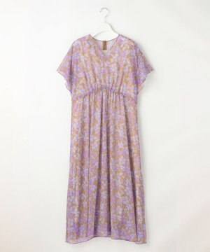  ハーバリウムフラワープリントVネック ワンピース