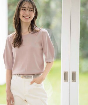  【洗える】コクーンスリーブ ニット