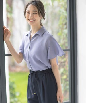  【速乾・接触冷感】スムージーポリエステル シャツ ブラウス