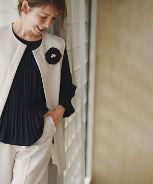 【WEB限定】ジョーゼットシフォンプリーツ ブラウス