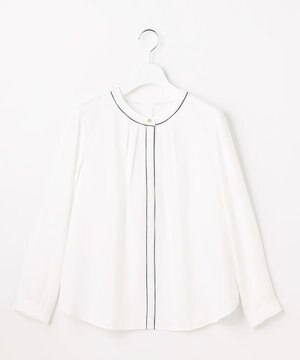  フロントタックバイカラー ブラウス