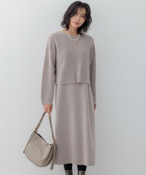 【洗える】レイヤードニットツイン ワンピース