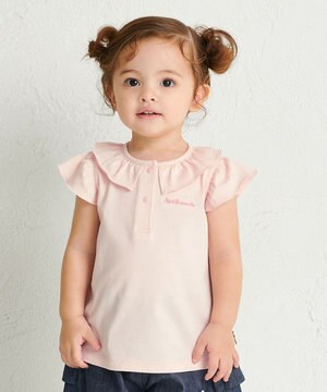  【70-110cm】 天竺素材 フリル 半袖Tシャツ