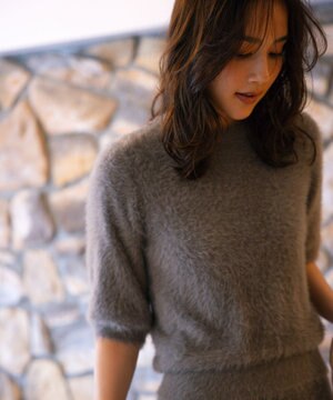  ナイロンファー半袖プルオーバー