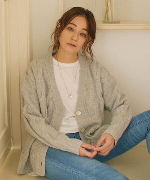  【洗える】ウールカシミヤブレンド ニットカーディガン