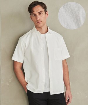 リラックスシルエット【高通気性/吸水速乾】ドッツエアー クールマックスサッカーシャツ