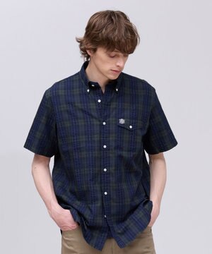  【吸水速乾 / 接触冷感 / 高通気性】Aero Weave クールマックスサッカー チェック シャツ / B.D.