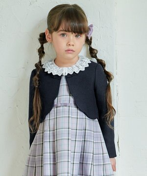 裾スカラップノーカラージャケット