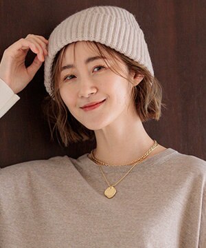  【洗える】カシミヤブレンド ニット帽