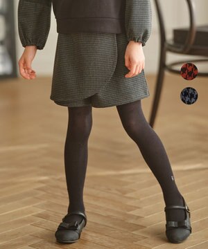  【110-140㎝】ハウンドトゥースラップ キュロット