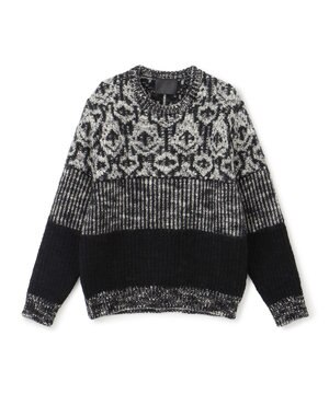  【HIGH GRADE LINE】ランダムスラブジャガード　クルーネックニット