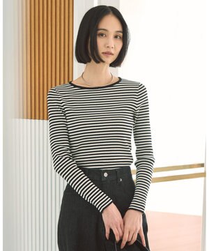  マイビューティ リブボートネック ニット