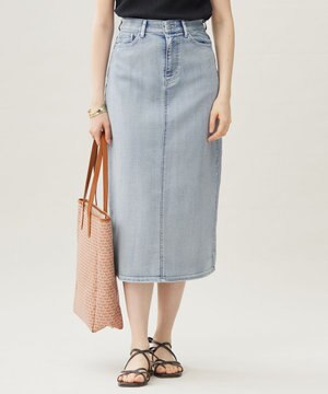  【19号サイズまで展開・洗える】ウスカルデニムAライン スカート
