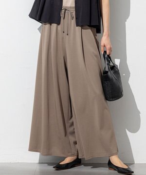 【接触冷感/洗える】ツイストコットンプレーティング ワイド パンツ