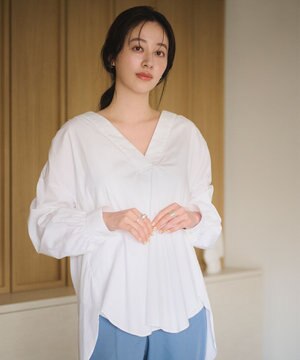 【ANSWER for ヘルシーカジュアル】カフタンカラーシャツ