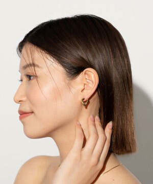  【金属アレルギー対応】ニュアンスフープピアス Almond