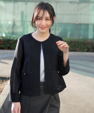  シアーメッシュ ノーカラージャケット