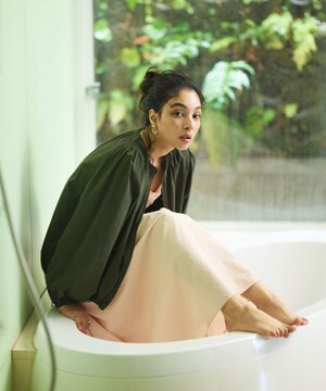 【UVカット/撥水/接触冷感】ギャザーブラウス ラッシュガード