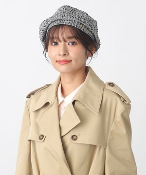  PAUL & JOE ACCESSOIRES ロゴ刺繍ツイードベレー