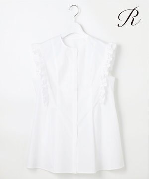  【R(アール)】THOMAS MASON フリル ノースリーブブラウス