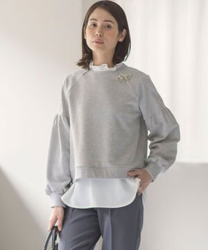  ラメパフスリーブプルオーバー