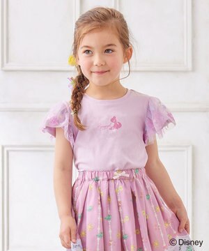  【ディズニープリンセス】袖 刺繍 Tシャツ