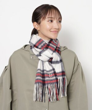  【WEB限定】MACKINTOSH PHILOSOPHY ウール100%バッキンガムベア チェックマフラー (パッケージ付き)