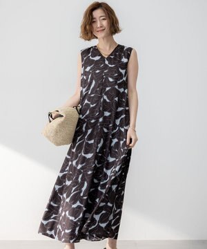  【洗える】Ratti フラワーアートプリント ワンピース