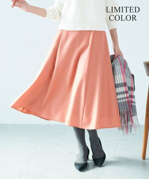 【WEB限定カラーあり】ウールソフトジョーゼット フレアスカート
