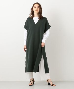 【洗える】スムースコットンノースリーブワンピース