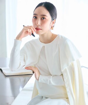  【洗える】ケープカラープルオーバー