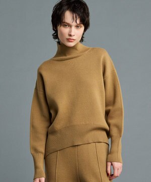 【洗える】ウールナイロン ジャガード ハイネックニット（uncrave STANDARD）