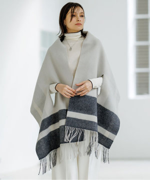  【リバーシブル可】アイレット 大判ストール