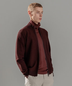 【イージーケア】 ヴィスコースリンクス ジップアップカーディガン