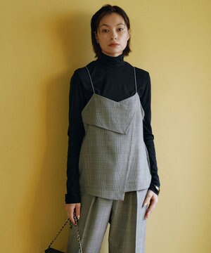  【洗える】ウール2WAYストレッチ キャミソールブラウス