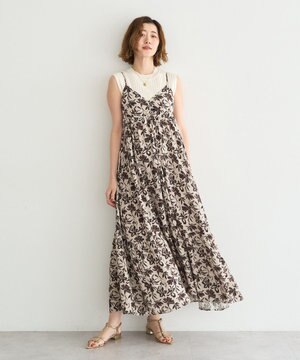  アートプリントキャミワンピース