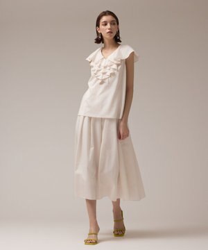  フリルカラートップ