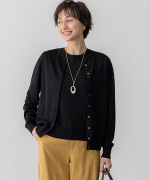  【Oggi6月号掲載】ピュアリネンハイゲージ カーディガン