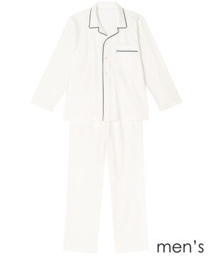  【メンズパジャマ】　長袖　長ズボン　綿混　パイル素材　睡眠科学／ワコール　YGX533