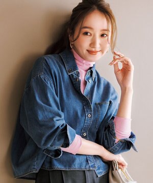  【暖かさ＆着心地の良さで大ヒット】コットンカシミヤ タートルネックカットソー