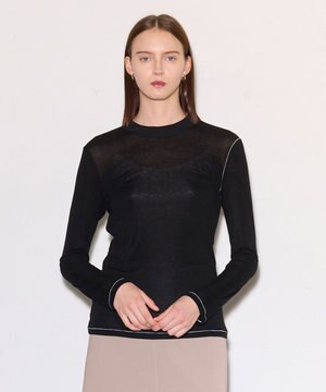 【洗える】テンセルカシミヤ　ラウンドネックカットソー