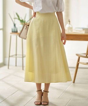 ステッチストライプドビー フレアスカート