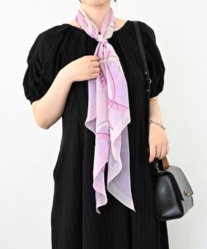  ＜洗えるシルク＞【Marcaオリジナル】フローイングベルト剣先 ウォッシャブル シルクローン 剣先ストール